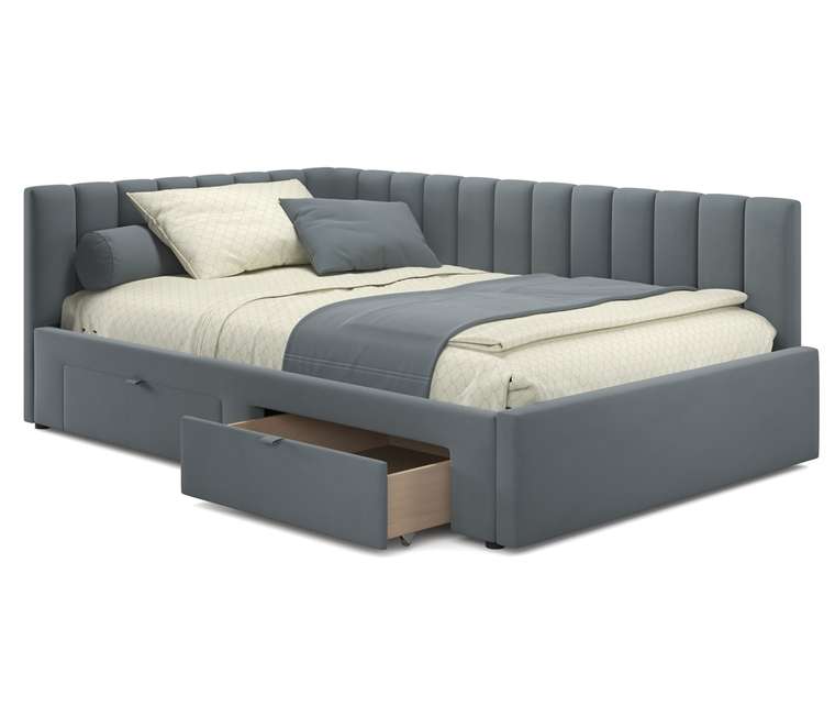 Кровать Milena 120х200 серого цвета без подъемного механизма