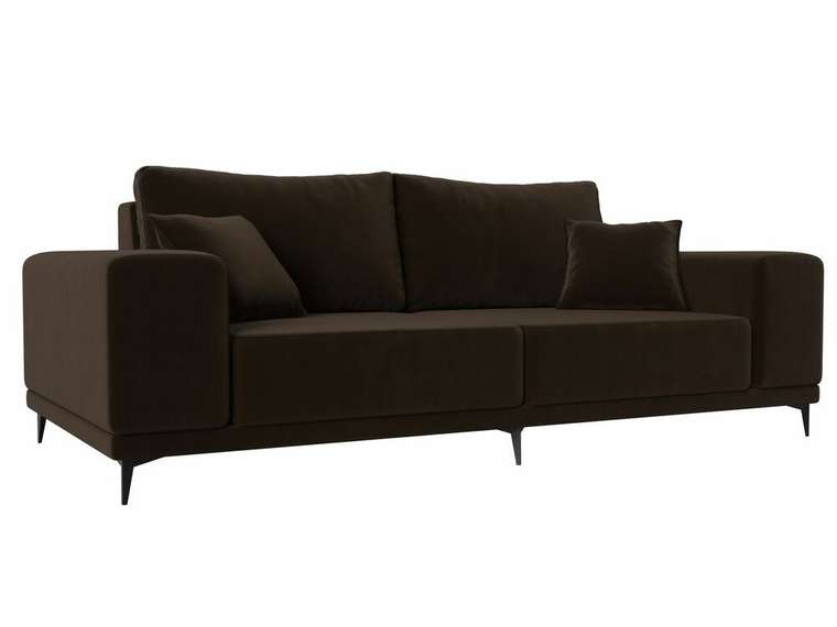 Прямой диван Льюес темно-коричневого цвета