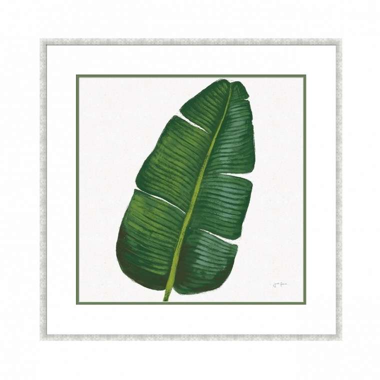 Квадратный постер в раме  Paradise с изображением тропического листа 