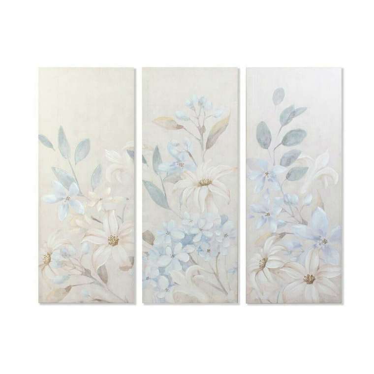 Картина Цветы 55 x 3 x 135 cm Shabby Chic (3 Предметы)