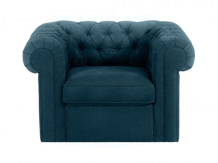 Кресло Chesterfield синего цвета 