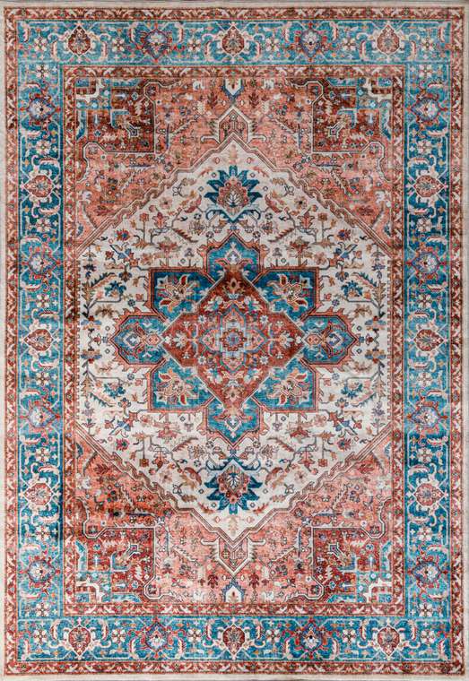Ковер Silk vuar 135x200 бирюзово-красного цвета