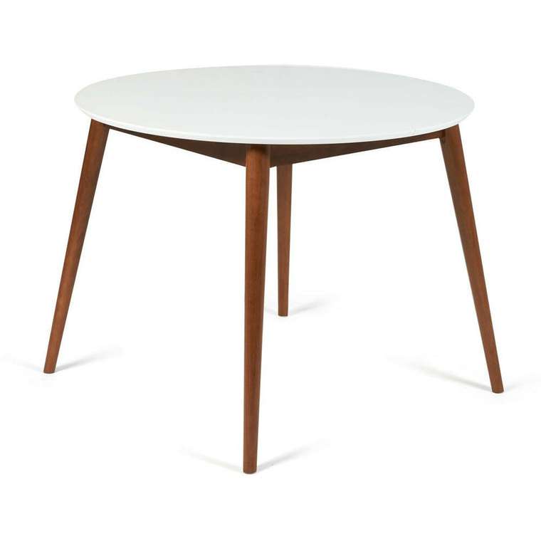 Раздвижной обеденный стол Bosco бело-коричневого цвета