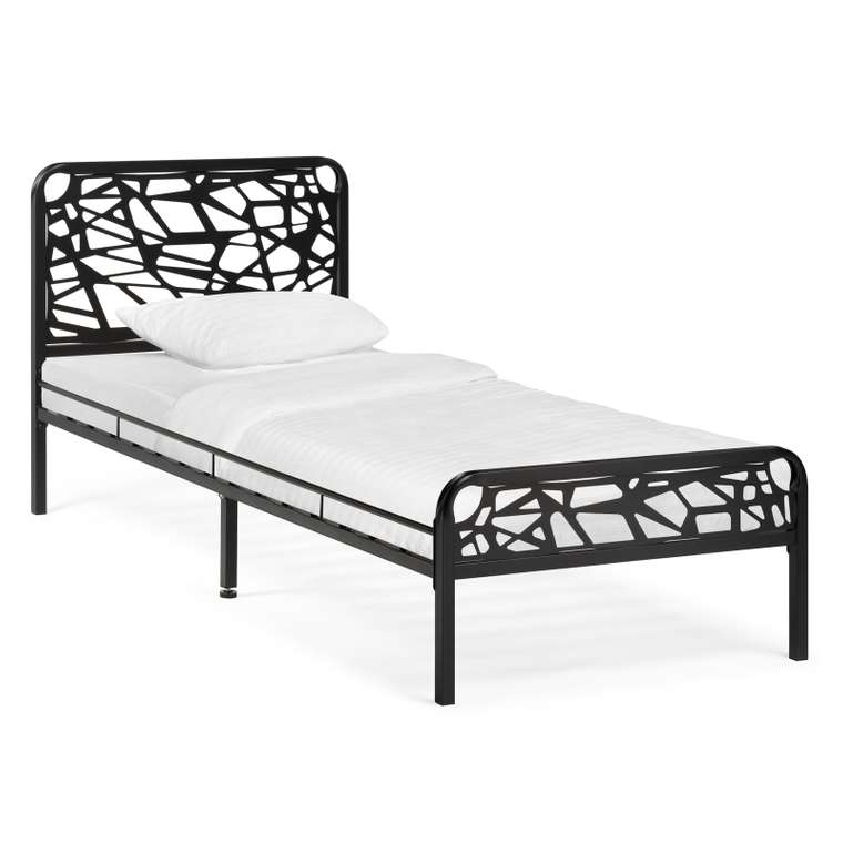 Кровать металлическая Кубо 90х200 черного цвета