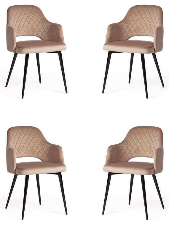Комплект из четырех стульев Valkyria бежевого цвета