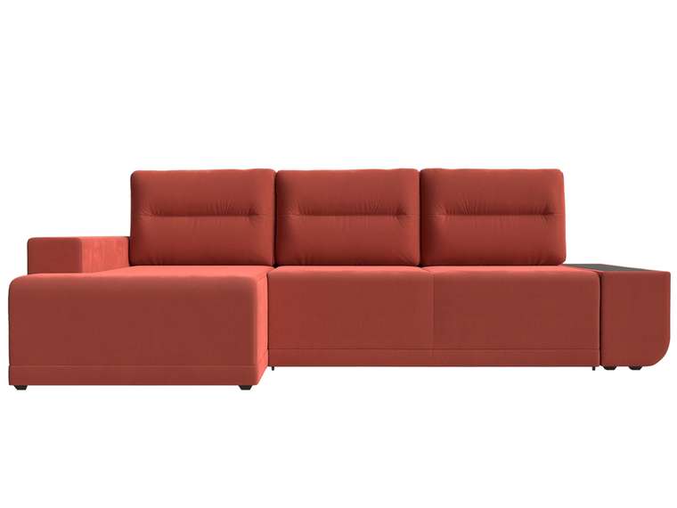 Угловой диван-кровать Чикаго кораллового цвета левый угол