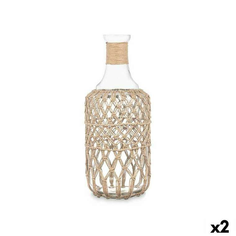 бутылка Прозрачный 19 x 48 cm Декоративный (2 штук)