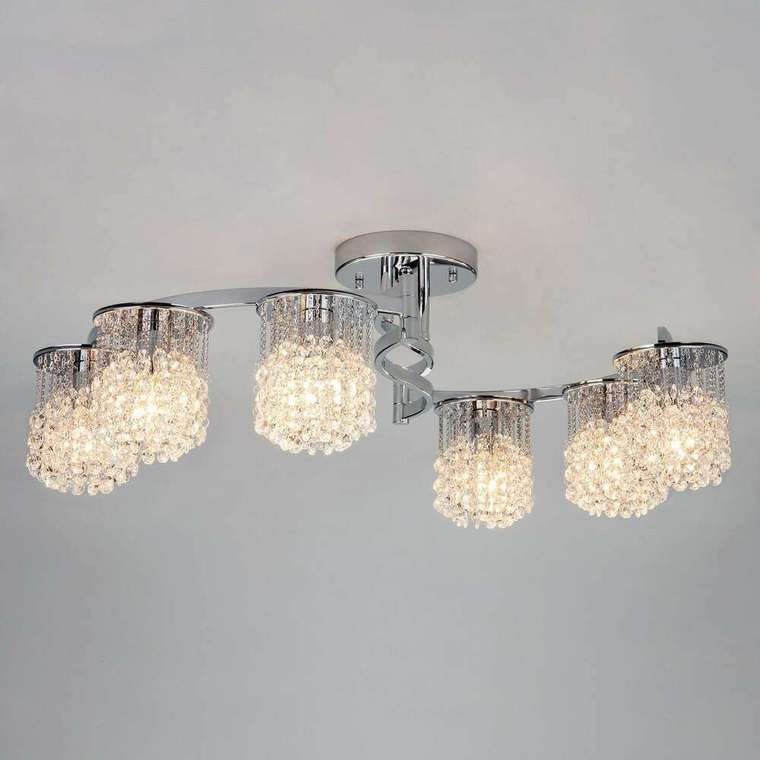Люстра с хрусталем 3222/6 хром Strotskis Ambroz