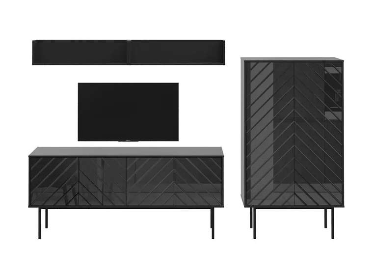 Композиция Boho 6 со стеклянным фасадом черного цвета