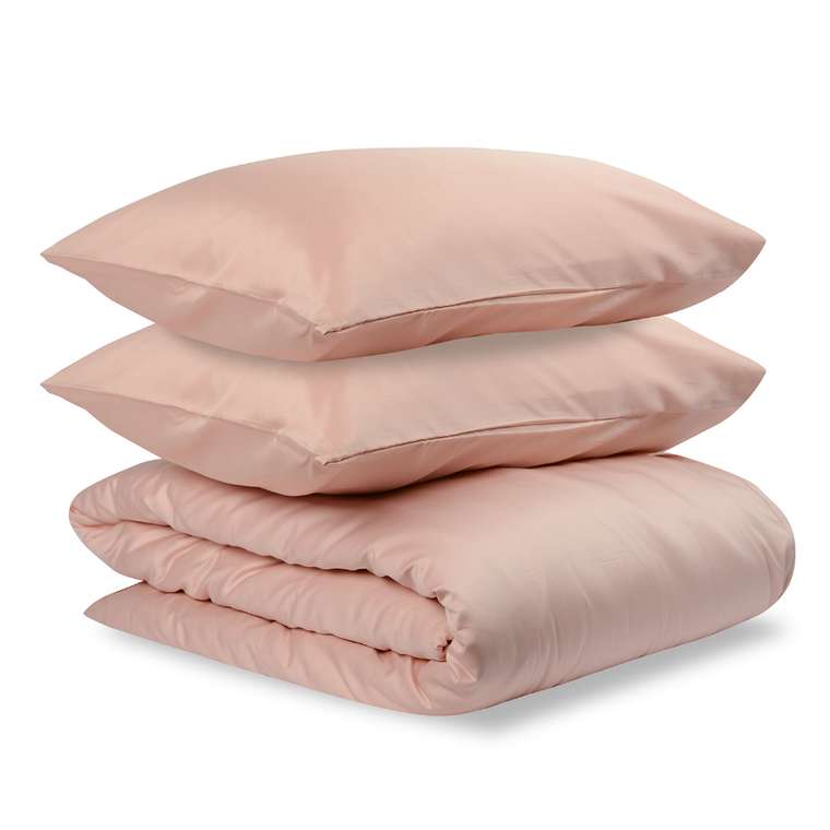 Комплект постельного белья Essential из сатина цвета пыльной розы 150х200