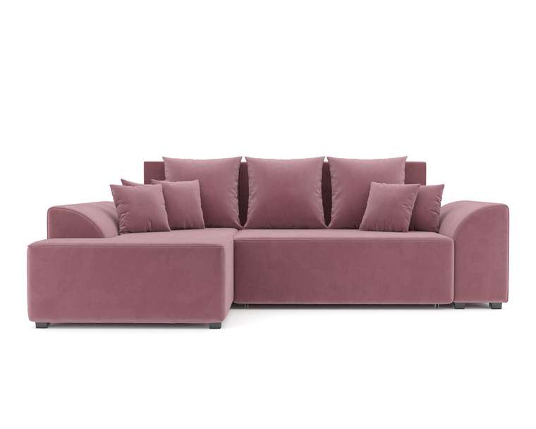 Угловой диван-кровать Каскад пудрового цвета левый угол