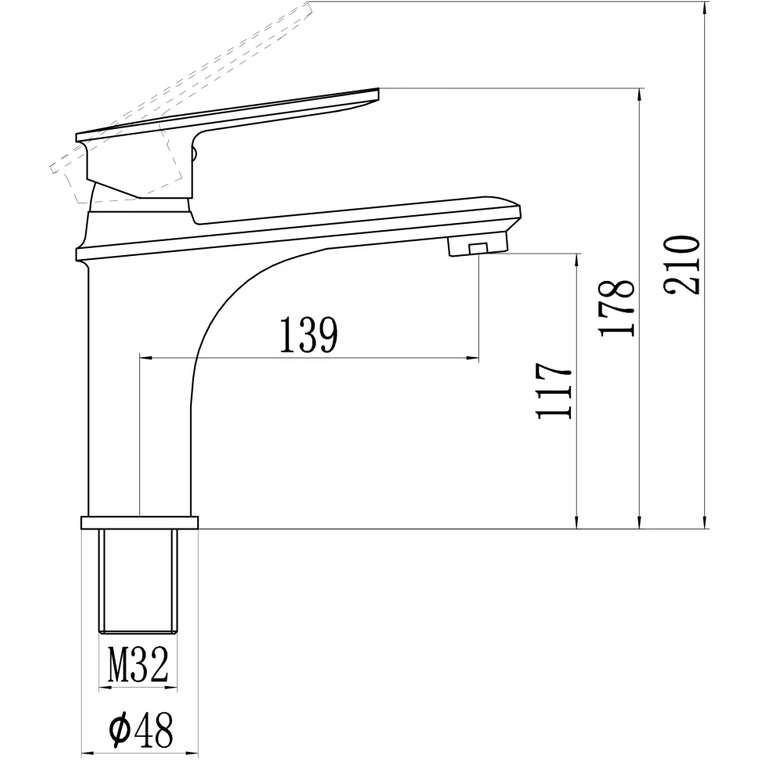 Смеситель для раковины Savol S-600601A, хром