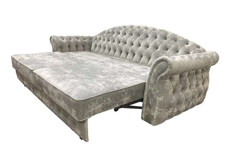 Прямой диван-кровать Лувр 2 серого цвета