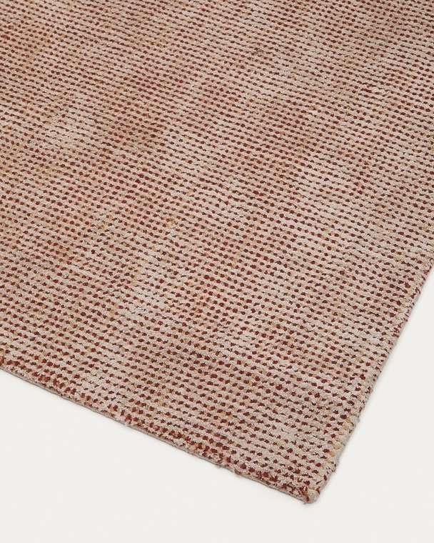Терракотовый ковер Elvan 160x230 из смеси вискозы и джута