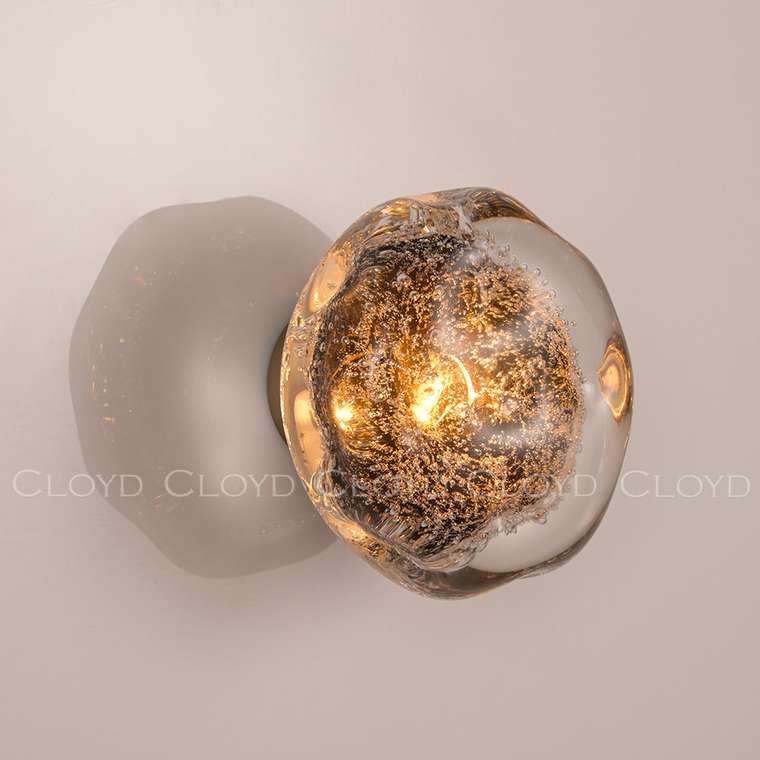 Бра Cloyd VOCAL W1 / латунь - коричнев. стекло