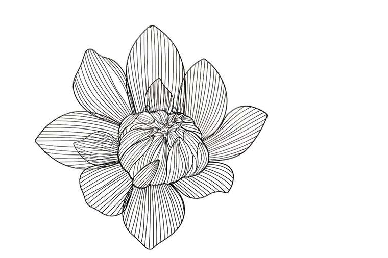 Настенный декор Цветок ажурный черного цвета