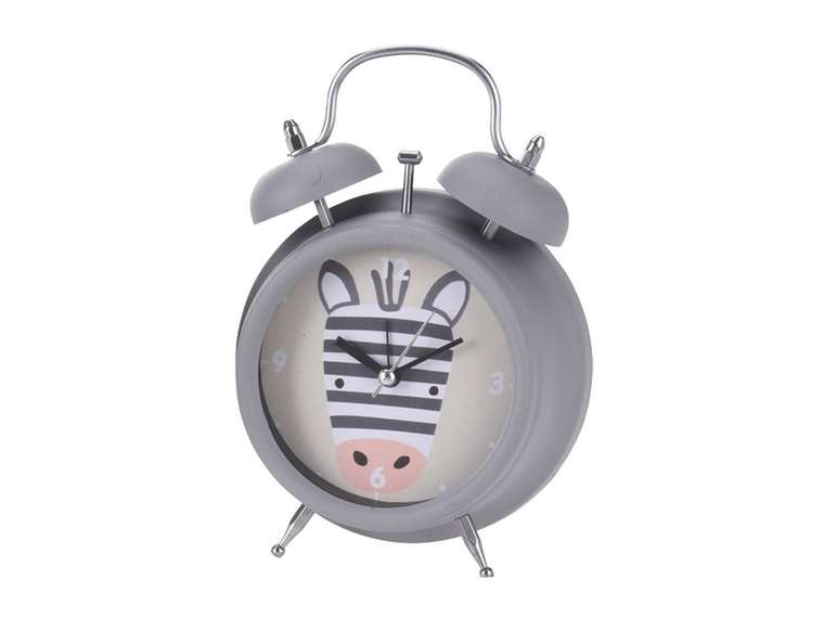 Часы-будильник Funny Animals серого цвета