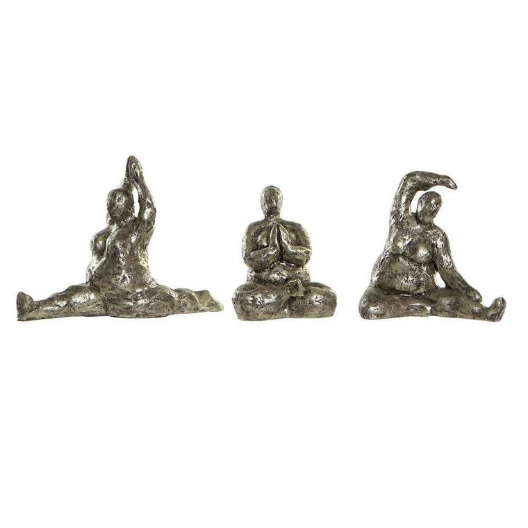 Декоративная фигура 11 x 22,5 x 17 cm Позолоченный Yoga (3 штук)
