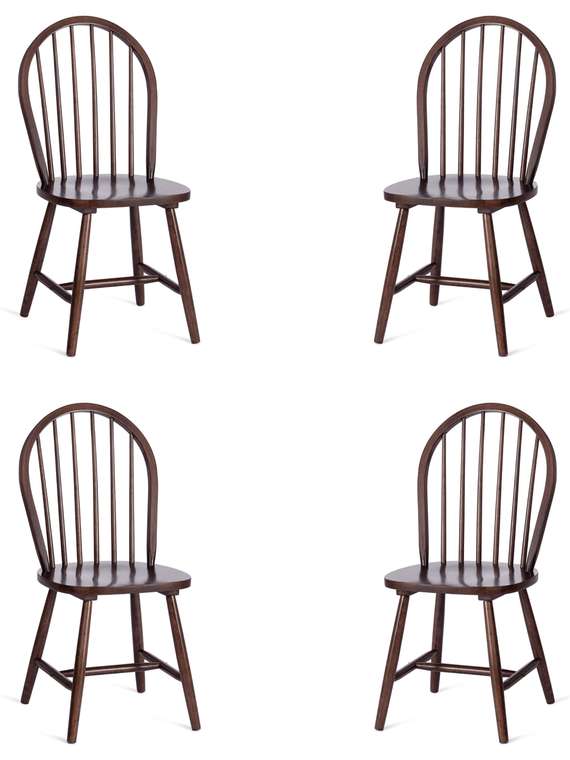 Набор из четырех стульев Avery коричневого цвета