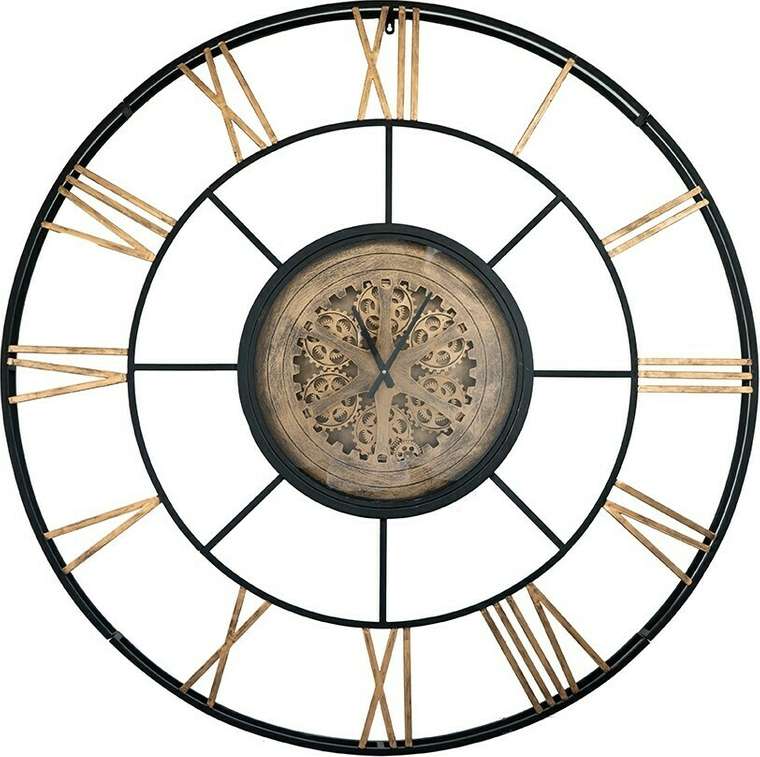Часы настенные черно-бежевого цвета