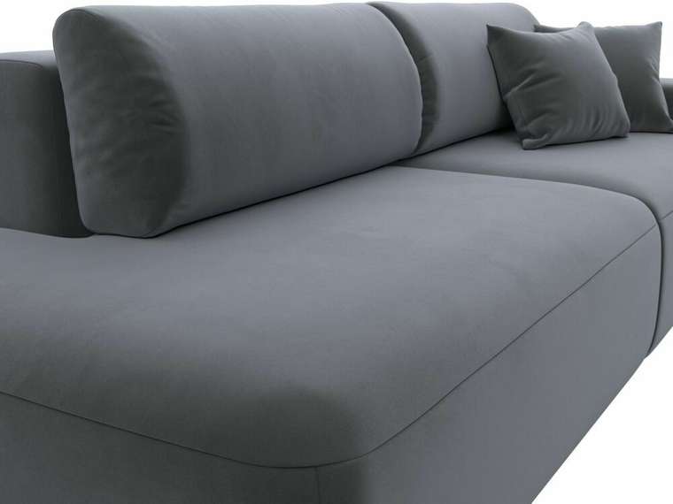 Диван-кровать Лига 036 Модерн темно-серого цвета с правым подлокотником