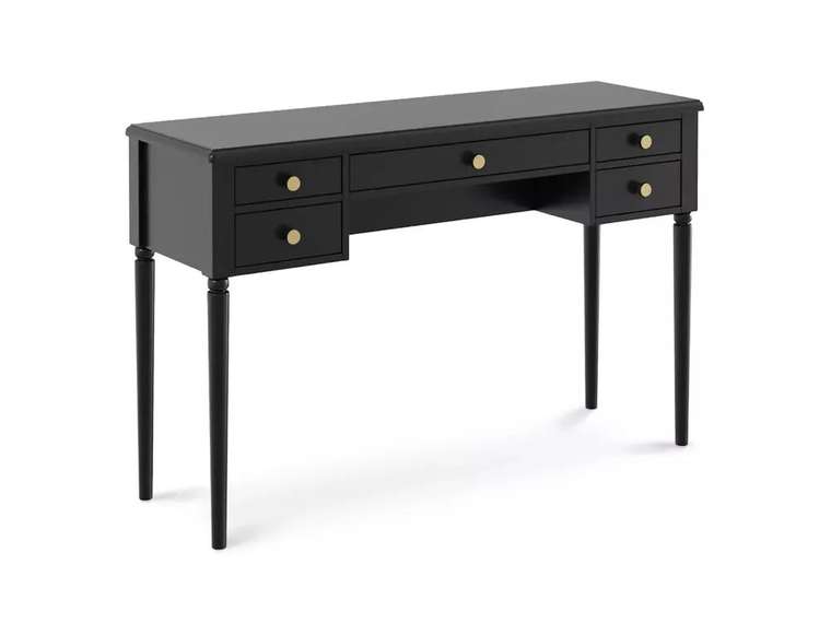 Туалетный столик Blues черного цвета с золотыми ручками