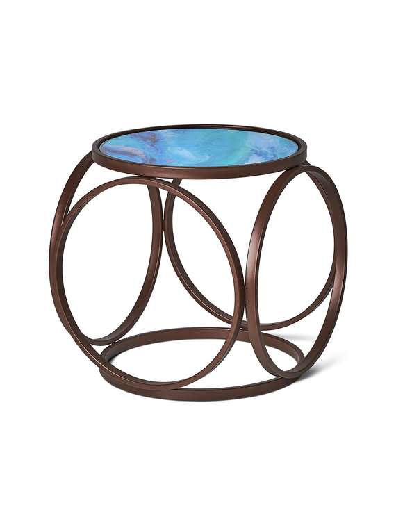 Кофейный столик Sfera коричнево-голубого цвета