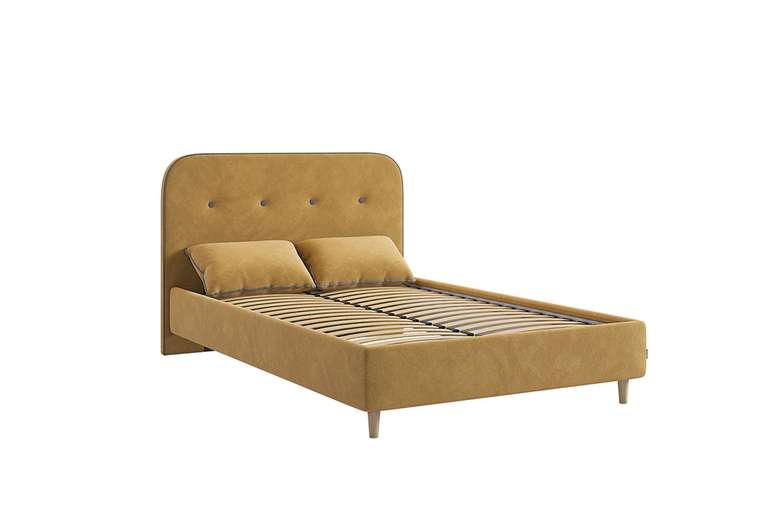 Кровать Лео 120х200 желтого цвета без подъемного механизма