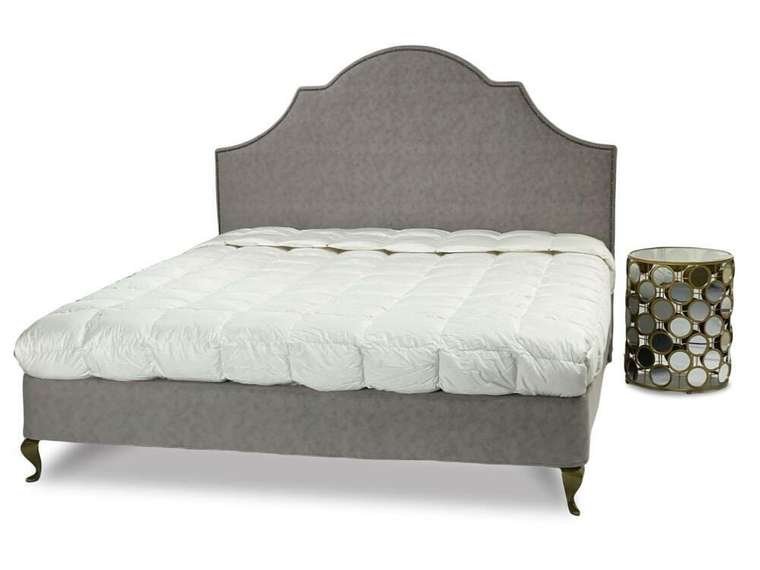 Кровать с мягким изголовьем Carol Base 180х200 серого цвета