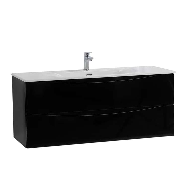 Тумба с раковиной Marino-cer-n 120 черного цвета