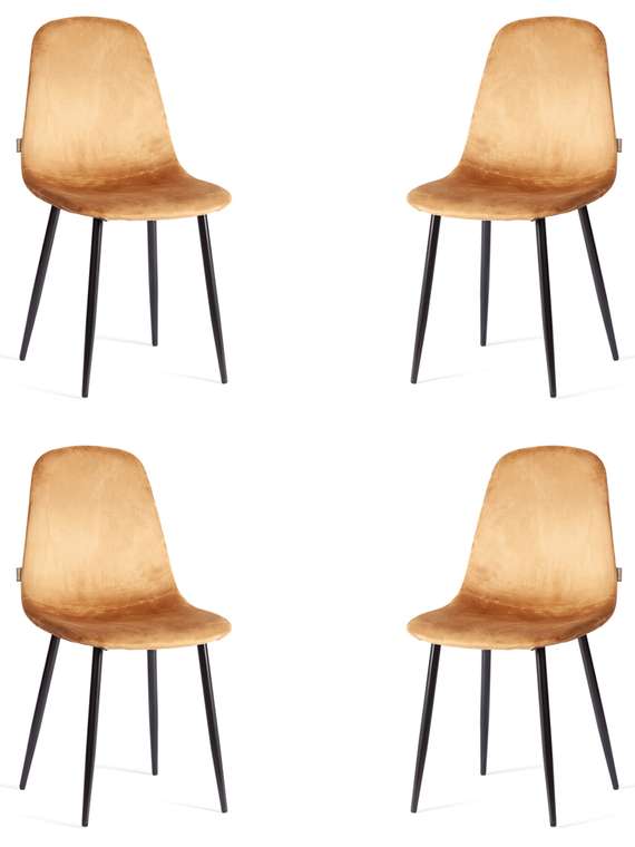Комплект из четырех стульев Breeze коричневого цвета