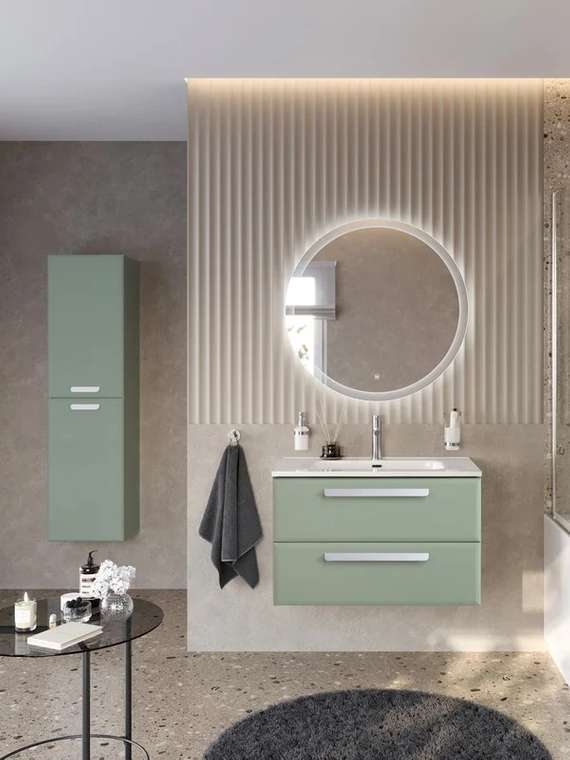 Мебель для ванной комнаты Eco-Cer-N 80 зеленого цвета