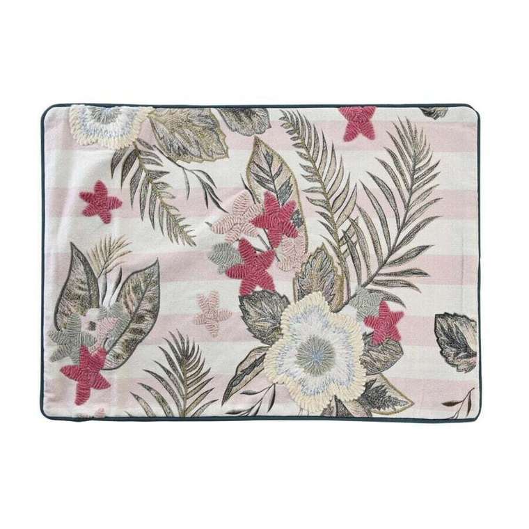 Наволочки Чехол для DKD Home Decor 60 x 1 x 40 см Розовый Зеленый Тропический