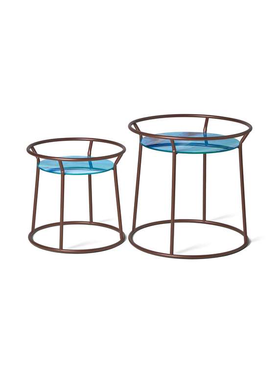 Набор из двух кофейных столиков Nimb коричнево-голубого цвета