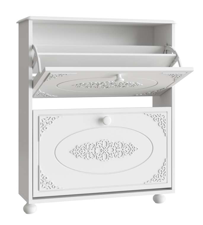 Тумба для обуви Ассоль АС-45 цвета белое дерево