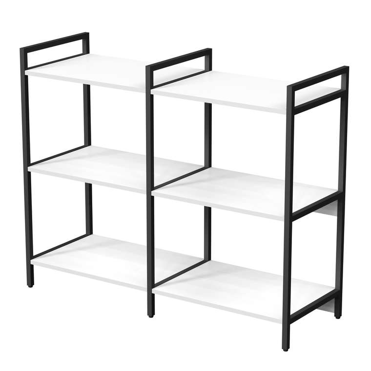 Стеллаж 10ССД.3.600 средний двойной 3 полки белого цвета