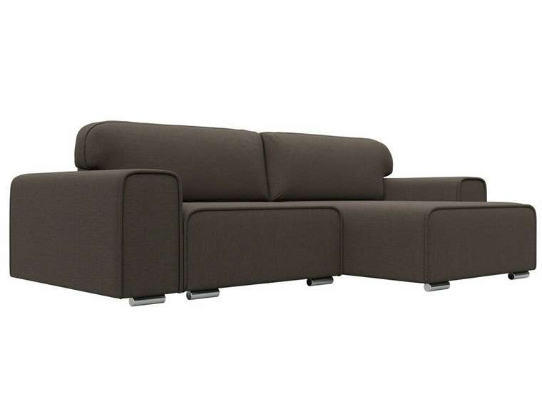 Угловой диван-кровать Лига 029 коричневого цвета правый угол