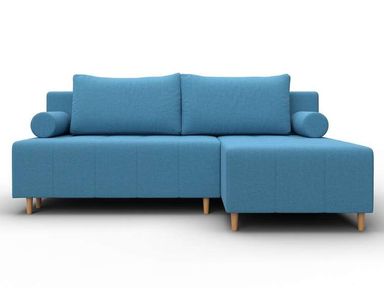 Угловой диван-кровать Лига-102 голубого цвета