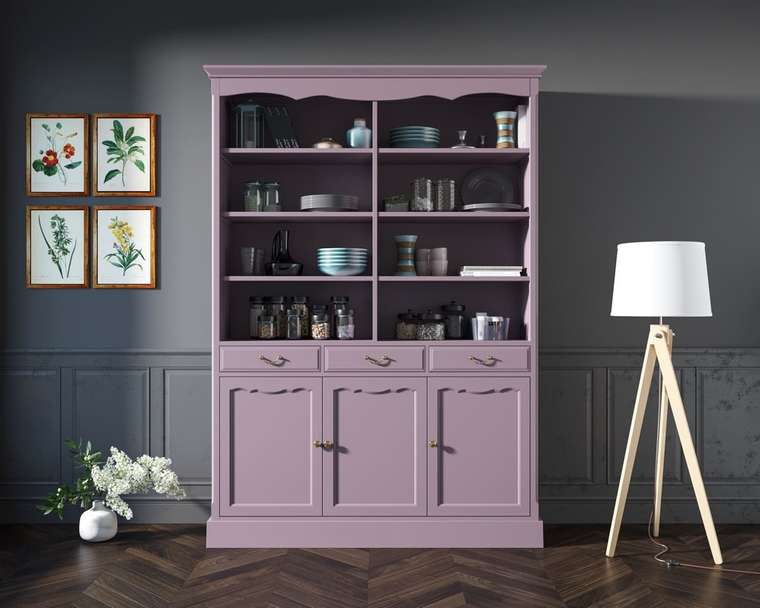 Двухсекционный шкаф Leontina лилового цвета