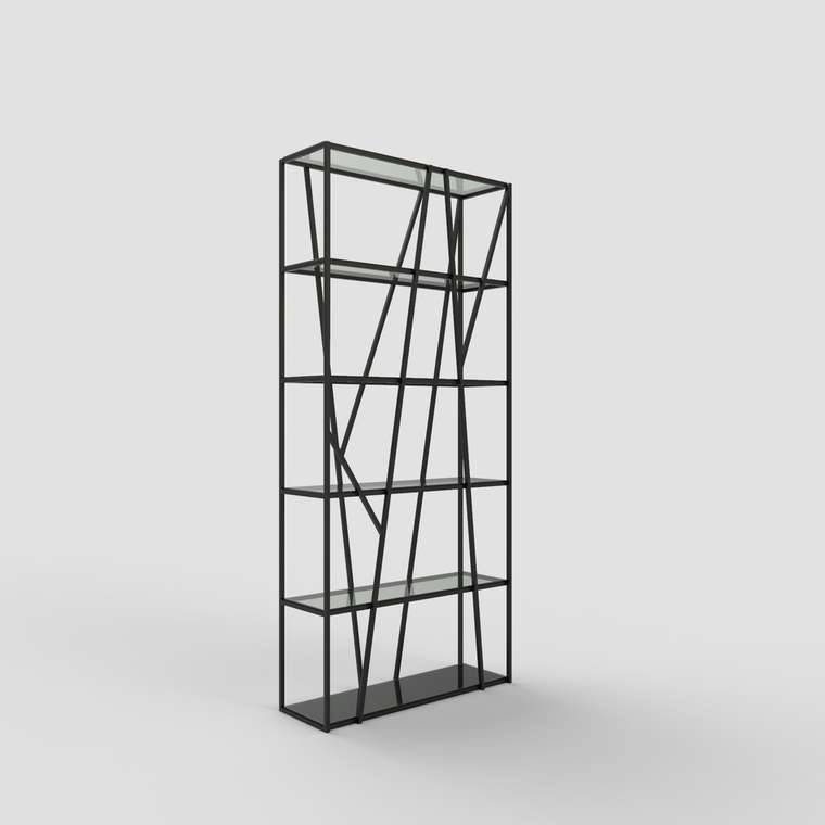 Стеллаж "Olivia" черный с бронзовым стеклом (2000х900х300)