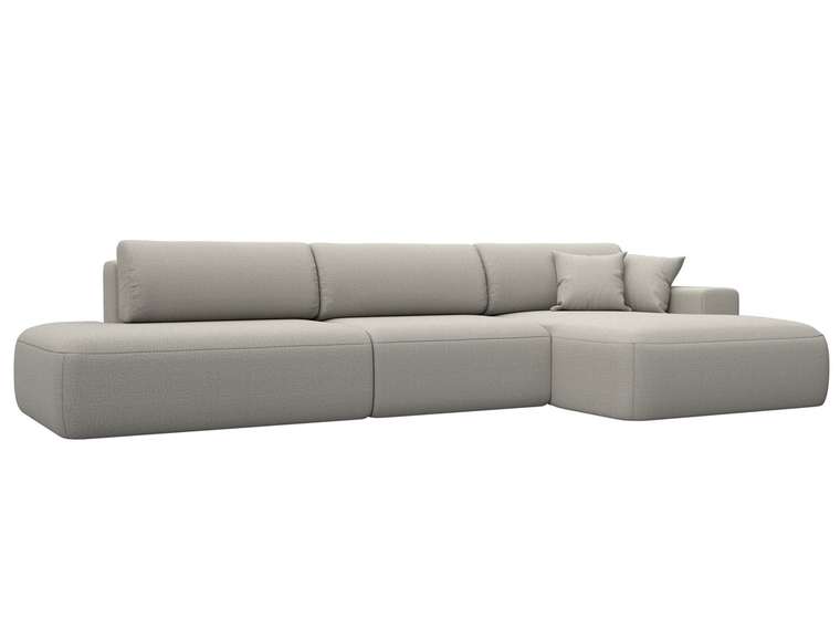 Угловой диван-кровать Лига 036 Модерн Лонг бежевого цвета правый