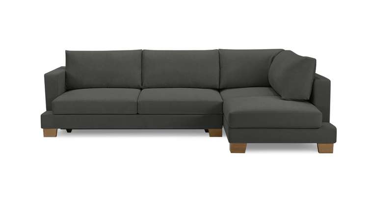 Угловой диван-кровать Дрезден темно-серого цвета