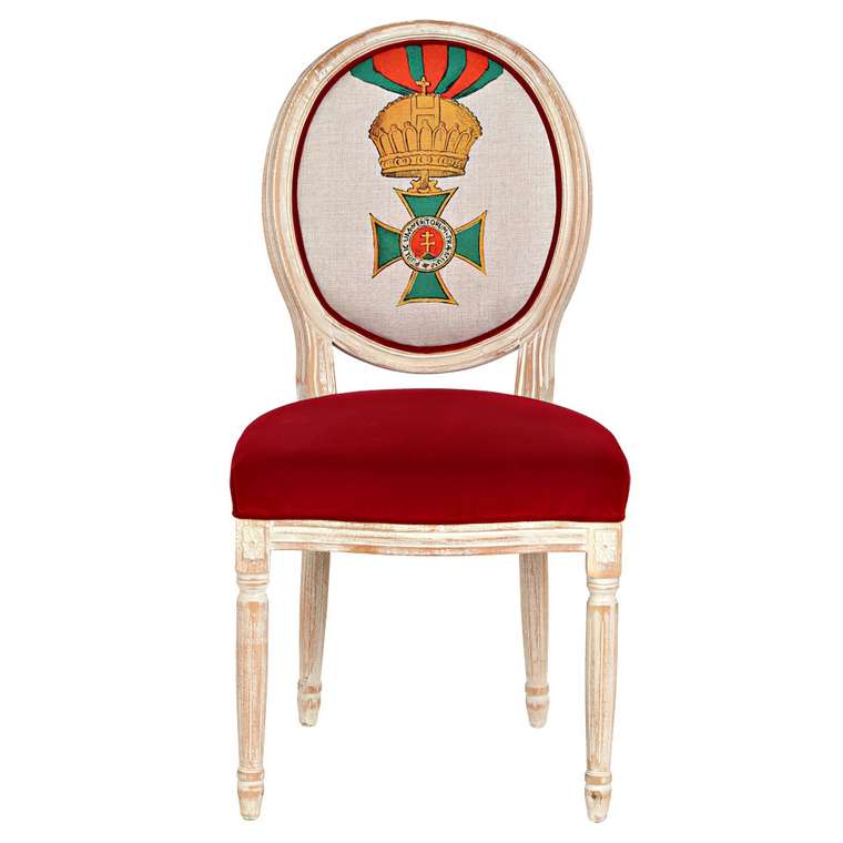 Стул Королевский Венгерский орден Св.Стефана с сиденьем красного цвета