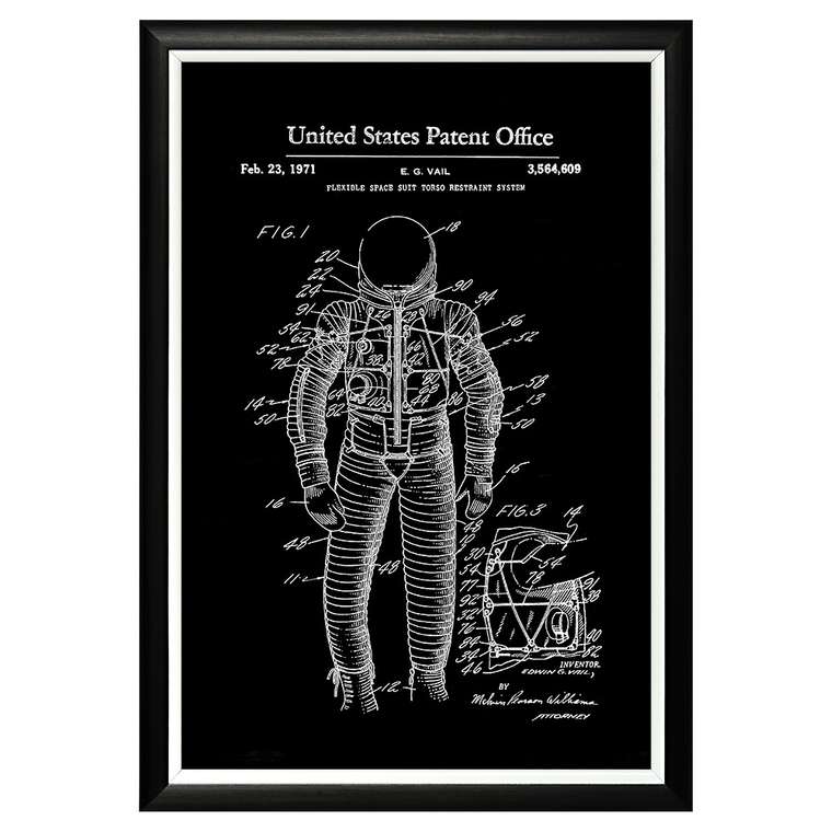 Арт-постер Патент на космический скафандр 1971