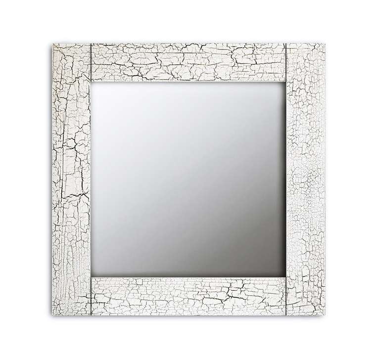 Настенное зеркало Кракелюр 50х65 цвета слоновая кость