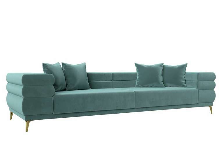 Прямой диван-кровать Лига 021 бирюзового цвета