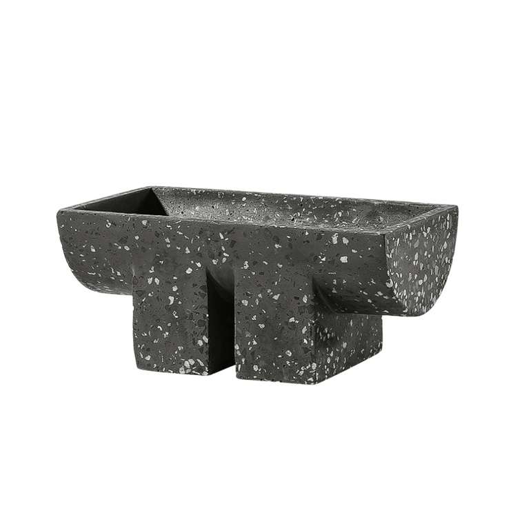 Декоративная статуэтка-пиала Granite Glaze черного цвета