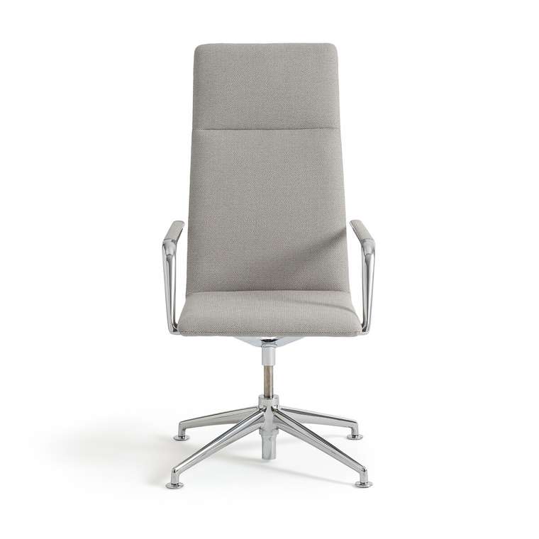 Кресло офисное из алюминия и со вставками из шерсти Torino серого цвета