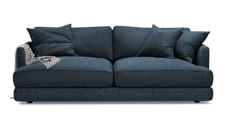 Прямой диван-кровать Ибица синего цвета