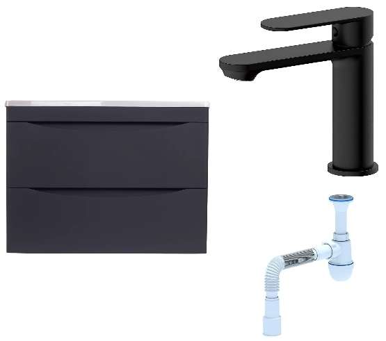 Комплект: Тумба с раковиной Бергамо